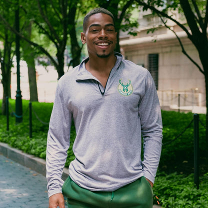 Men'S NBA Official Super Soft Quarter Zip Long Sleeve T-Shirt